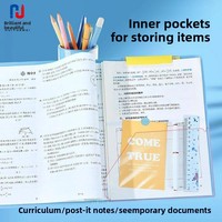 Carpeta de archivo de bolsa de documentos de colector de papel de examen barato estudiante transparente A3 con clips de doble cara