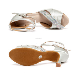 Chaussures <span class=keywords><strong>de</strong></span> <span class=keywords><strong>danse</strong></span> latine professionnelles LUOQIAO pour femmes, en daim blanc, conformes aux normes nationales, pour enseignantes, Cha-cha, Social L662, authentiques - Product Image 4
