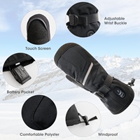 Mitaines thermiques électriques imperméables pour l'extérieur, batterie Rechargeable pour écran tactile, gants de Ski chauffants, Ski et snowboard