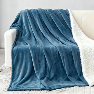 Couverture chauffante électrique en flanelle douce et sherpa, 10 réglages de chaleur, arrêt automatique 1 à 10 heures, 120*160cm, commande mécanique, <span class=keywords><strong>chauffage</strong></span> rapide - Product Image 1