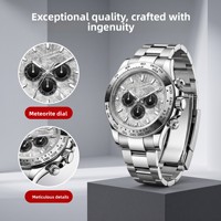 Montre chronographe mécanique automatique pour homme personnalisée 2026, verre saphir, aiguilles, boîtier en acier inoxydable, résistance à l'eau 100m