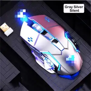 Ratón silencioso con cable Metal Light Mechanical Gaming Mouse para computadora portátil