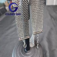 Golden Way Q-052 Silber Gold Damen Edelstahl 316 Kettenhemd Retro Taillengürtel Netz-Dekorationsgürtel