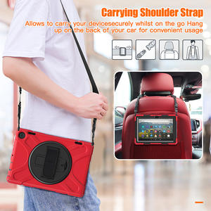 Étui robuste pour tablette en silicone épais pour enfants pour <span class=keywords><strong>Amazon</strong></span> Kindle Fire <span class=keywords><strong>HD</strong></span> 8 2022 Housse antichoc avec bandoulière à la main - Product Image 3