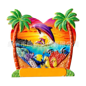 Imanes de resina con temática del océano para nevera, 4 unidades, diseño costero en forma de corazón, pegatinas magnéticas de animales para decoración del hogar - Product Image 4