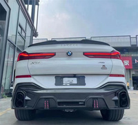 Alerón delantero estilo LD, difusor trasero, falda lateral, parrilla, kit de carrocería de fibra de carbono para Bmw X6 G06 X6M 2019-2023