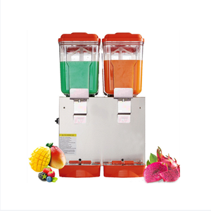 Otomatik elektrikli 2 tankı ticari soğuk meyve sıkacağı suyu içecek suyu içecek dağıtıcı soğutma soğutucu makine satılık fiyat - Product Image 1