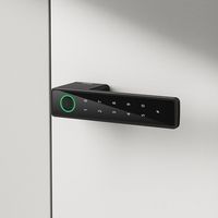 Serrure intelligente compatible Tuya pour porte en bois, alliage d'aluminium, verre trempé, multi-déverrouillage (empreinte digitale, carte, code), application Tuya Cloud