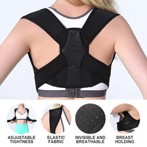 Sabuk korektor postur punggung, sabuk korektor postur punggung Neoprene dapat disesuaikan, penopang klavikula untuk penahan pinggang dan punggung atas - Product Image 2