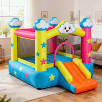 Château gonflable pour enfants en PVC, facile à installer, petit trampoline intérieur/extérieur, souffleur d'air, usage domestique, jouet amusant pour enfants