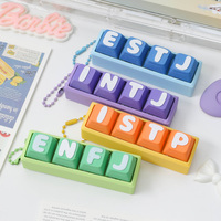 2026 MG MBTI Mini Keycaps Fidget à 4 touches, Porte-clés de clavier, Ensemble de couleurs pastel variées