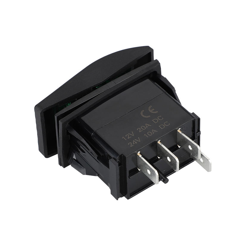 Wholesale 12V-24V Vehicle Switch Lighting Rocker Switch ON-OFF-ON Switch Multi-Colour LED Lighting