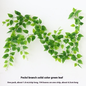 ดอกไม้ทำด้วยมือติดกาวสีเขียวกุหลาบใบองุ่นสีเขียวใบไม้สีเขียวตกแต่งหวายพลาสติกเถาวัลย์พืชสีเขียวดอกไม้จำลอง - Product Image 6