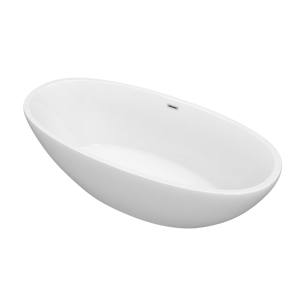 Cổ điển 20-inch sâu ngâm hình bầu dục Acrylic bồn tắm trắng dành cho người lớn freestanding bồn tắm rắn một mình bề mặt thiết kế hiện đại cho khách sạn - Product Image 3