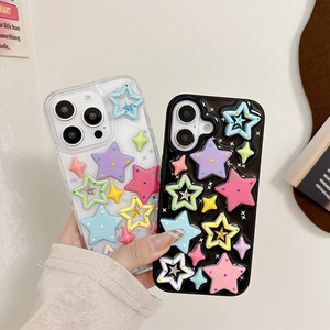 Nuova <span class=keywords><strong>Cover</strong></span> <span class=keywords><strong>Trasparente</strong></span> con Glitter Scintillanti a Stella 3D Color Macaron per <span class=keywords><strong>iPhone</strong></span> 17 16 15 14 Pro Max, con Protezione Anti-Caduta - Product Image 2