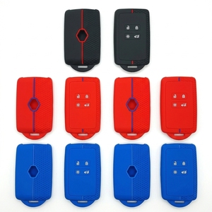 Accessoire Voiture <span class=keywords><strong>Housse</strong></span> de Clé de Voiture en Silicone Compatible avec Renault Captur Clio Megane <span class=keywords><strong>Zoe</strong></span> Design Nid d'Abeilles Télécommande Étui - Product Image 1