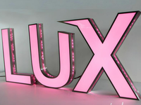Enseignes de bureau extérieures IP54 étanches, lettres publicitaires LED rétroéclairées, décoration directionnelle lumineuse, installation illuminée
