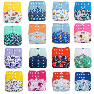 Popok kain bayi motif serat mikro, dapat dipakai ulang, popok saku tahan air ramah lingkungan, Panel perut sayap Tab padat - Product Image 5