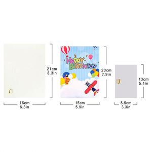 การ์ดวันเกิดรูปบอลลูนและเครื่องบินทำมือแบบ 3 มิติจากกระดาษ - Product Image 3
