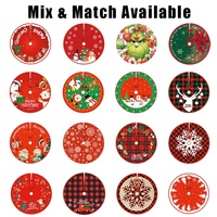 Jupe de sapin de Noël en polyester doux et moelleux avec motif flocon de neige, taille 36/48 pouces, vente en gros d'usine de 100 pièces pour la décoration de fêtes à domicile