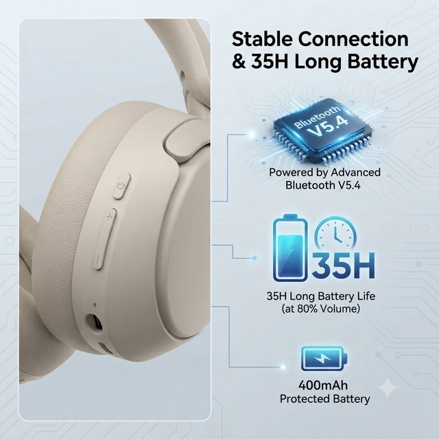 New Model ANC Wireless Bluetooth Headphones Over Ear Active Noise Cancelling Headset Low Latency Gaming Earphones Deep Bass Mic