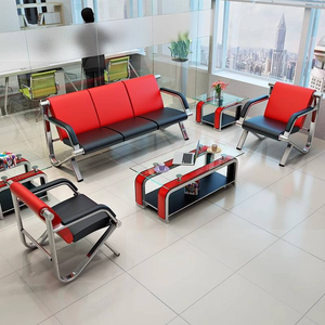 Bancos Modernos de Alta Calidad, Personalizables, con Estructura Metálica Estable y Duradera, Asientos de Cuero para Sala de Espera, Oficina, Aeropuerto, Salón de Visitas - Product Image 4