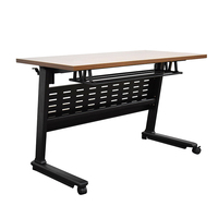 Table pliante contemporaine moderne en bois style panneau de l'usine mobile avec roulettes pour la formation ou la salle de réunion