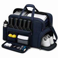 Sac de sport décontracté bleu marine, sac de voyage week-end avec compartiment à chaussures ventilé, bandoulière réglable pour la gym
