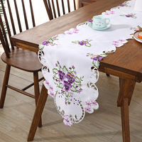 Chemin de table rectangulaire à fleurs violettes, nappe de table, décoration de la maison, nappe de table, tapis de salle à manger, salon, vacances, mariage