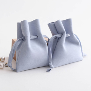 Custom logo Jewelry Packaging Bag Fashion Drawstring Microfiber Pouch for Necklace <b>Ring</b> Earring - Product Image 3