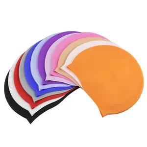 도매 OEM 및 ODM 성인 긴 머리 방수 실리콘 수영장 모자