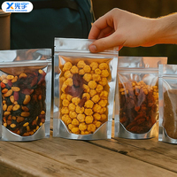 Sachet Doypack Personnalisé en Aluminium Argenté Anti-humidité avec Fenêtre Transparente pour Céréales et Snacks
