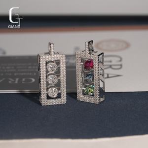 Colgante de Moissanita Redonda con Corte Brillante, Plata 925, VVS, Diseño de Semáforo, Joyería Fina Personalizada de Hip Hop para Hombre, Colgante de Diamante de Moissanita - Product Image 4