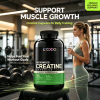 Capsules de créatine monohydrate OEM de haute qualité, créatine micronisée pour adultes, Muscletech, 60 capsules, croissance musculaire