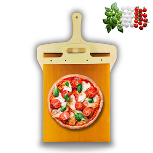 2024 nueva paleta de espátula mágica para Pizza que transfiere Pizza perfecta antiadherente de madera deslizante para Pizza Peel con mango para horno - Product Image 1