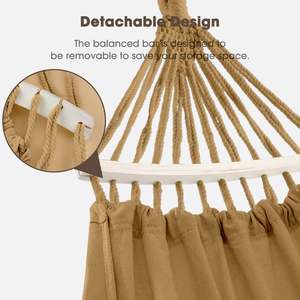 आउटडोर गार्डन सुरुचिपूर्ण टेसल्स सूती कपड़े हैममॉक पोर्टेबल कैनवास स्विंग - Product Image 2