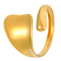 Penjualan Terbaik cincin baja tahan karat dripping minyak Influencer untuk wanita yang tidak pudar cincin berlapis emas HS-000160
