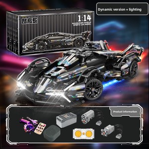 Ensemble de blocs de construction Cyberpunk compatible pour supercar - Modèle de <span class=keywords><strong>voiture</strong></span> de course télécommandée high-tech en ABS - Product Image 3