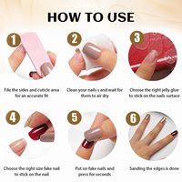 Faux Ongles Personnalisés Amande Longs en Gros Réutilisables, Ongles Artificiels French Manucure 10 Pièces à Coller pour Halloween