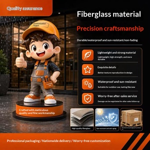 Escultura de dibujos animados de fibra de vidrio para marco de puerta, letrero de tienda personalizado con forma de muñeca, animales, temática de maternidad, personalizable por imagen - Product Image 4
