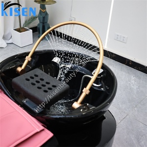 Kisen Wholesale Price Cheap Full Lying Massage Shampoo <b>Bed</b> Feet Lifted Black Pink High-<b>end</b> Body Relax - Product Image 3