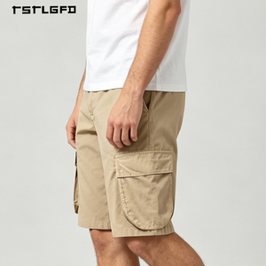 OEM ODM Men's <b>Tactical</b> Utility <b>Shorts</b> Khaki Color Straight Fit Reinforced Stitching - Product Image 6