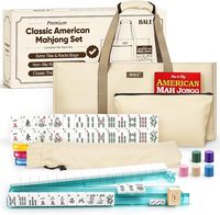 Geling – Offre Spéciale : Tuiles de Mahjong Américain Améliorées, Fabrication Artisanale, Ensembles de Mahjong Beige avec Accessoires de Jeu Complets
