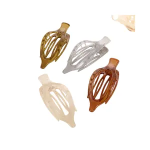 Simple Transparent Plastic Alligator Clips Elegant Solid Color Hair Clip Hair Accessories Wholesale