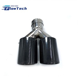 Embout d'échappement universel pour voiture de 89 mm en acier inoxydable avec couvercle d'entrée en fibre de carbone pour la modification et la décoration des véhicules - Product Image 2
