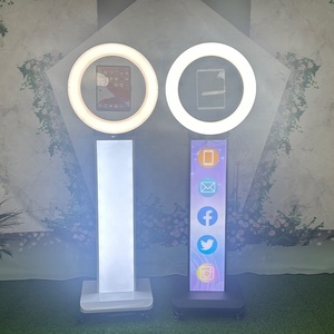 Nouvelle conception de cabine photo rotative, machine de cabine photo portable pour fêtes, cabine vidéo selfie avec 2 panneaux interchangeables - Product Image 5