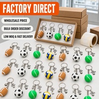 Lot de porte-clés personnalisés en PVC souple pour ballons de sport (football, tennis, volley-ball) – Vente en gros, OEM, ODM, directement de l'usine