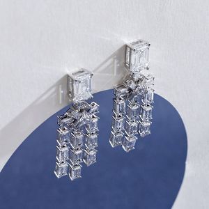 Pendientes de Diamantes de Oro Blanco PT950 MSE-866 de Messi Jewelry para Mujer - Product Image 2