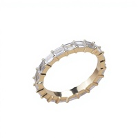 Hochwertiger Labor-Diamant im Smaragdschliff, 3 Karat, Modischer Ring, Maßgefertigt, 9K Dreifarbiges Gold, Verlobungs- und Hochzeitsschmuck