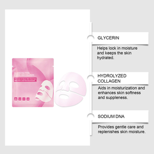 Masque facial en feuille de collagène hydrolysé PDRN ADN de saumon hydratant et raffermissant rose pour le soin du visage - Product Image 3
